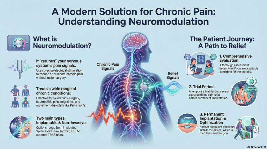 Neuromodulation device for chronic pain treatment at Core Medical Wellness