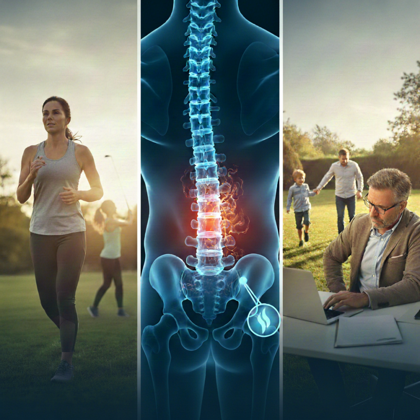 Active adults experiencing lower back pain from degenerative disc disease — Core Medical & Wellness NJ