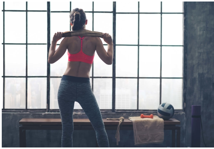 Patient exercising to combat chronic lower back pain