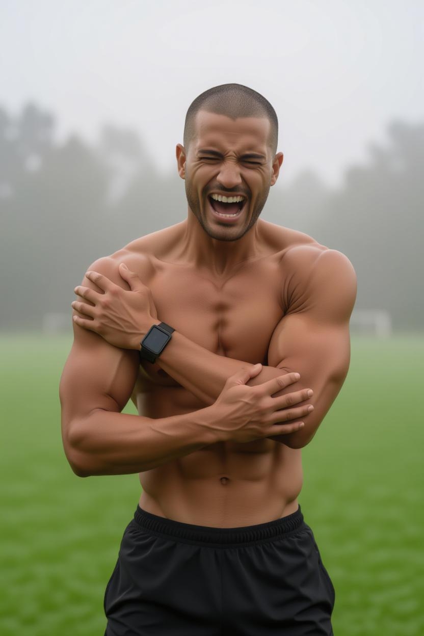 Shoulder anatomy showing rotator cuff muscles and common pain points